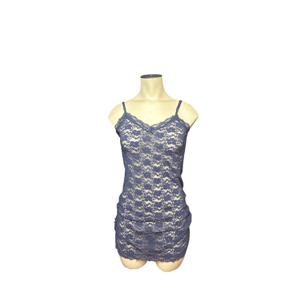 Piazza Italia Navy Blue Lace Slip Dress Women’s Medium Floral Lingerie